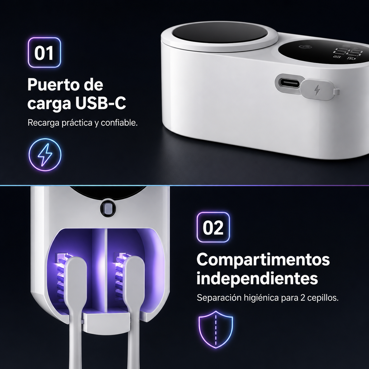 🦷✨ Esterilizador UV Inteligente para Cepillos de Dientes