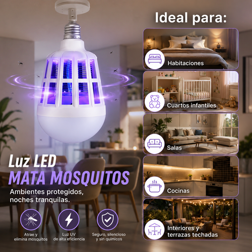 🦟💡 ¡Bombillo LED Mata Zancudos 2 en 1: Ilumina tu hogar y elimina insectos al instante! ✨