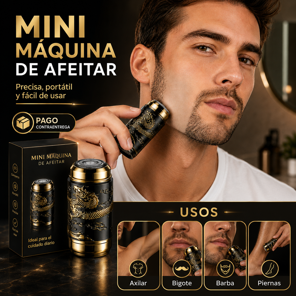 🚀🧔 Afeítate Donde Quieras con la Mini Máquina de Afeitar 🎒 Compacta y Ligera