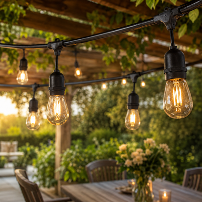 🔥 GUÍRNALDA DE LUCES VINTAGE LED 5M ✨ 10 BOMBILLOS DECORATIVOS PARA INTERIOR Y EXTERIOR 💡🏡