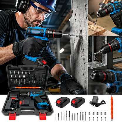 🔧⚡ Taladro Inalámbrico 48V + 2 Baterías 48 V🔋 + Accesorios 🧰 💥¡OFERTA EXCLUSIVA!💥