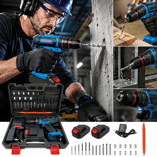 🔧⚡ Taladro Inalámbrico 48V + 2 Baterías 48 V🔋 + Accesorios 🧰 💥¡OFERTA EXCLUSIVA!💥