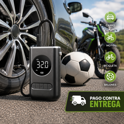 ⚡🛞 Mini Compresor de Aire Eléctrico | Recupera la presión de tus llantas en minutos