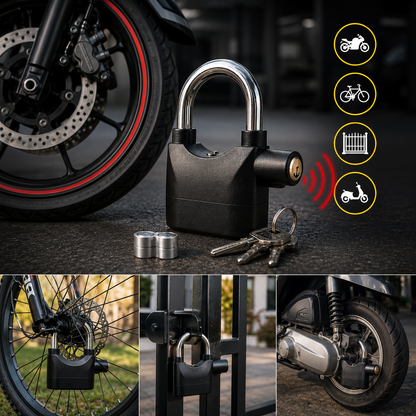 🚨 ¡No dejes que te roben! 🔒 🛡️ Candado antirrobo con alarma para tu bicicleta o moto 🚴🏍️