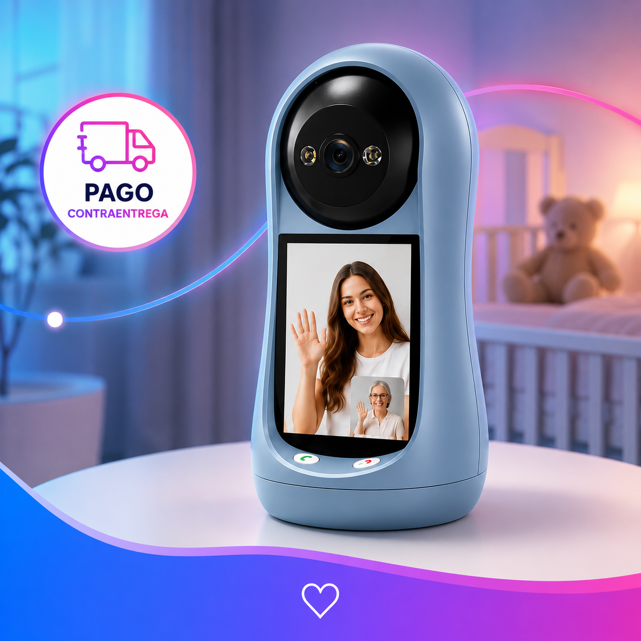📱 Tu Hogar Siempre al Alcance de tu Mano 💙  Cámara de Seguridad con Pantalla WiFi HD