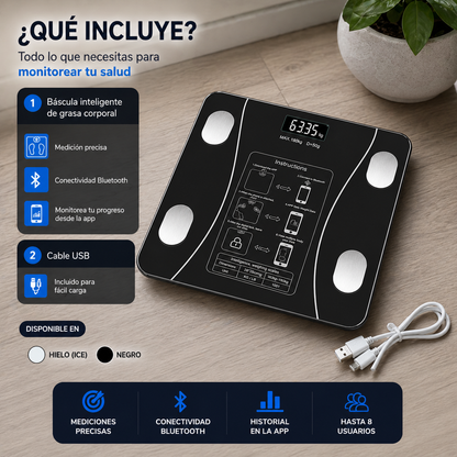 🔥 Báscula Inteligente Digital de Composición Corporal con Bluetooth ⚖️📱
