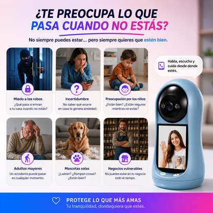 📱 Tu Hogar Siempre al Alcance de tu Mano 💙  Cámara de Seguridad con Pantalla WiFi HD