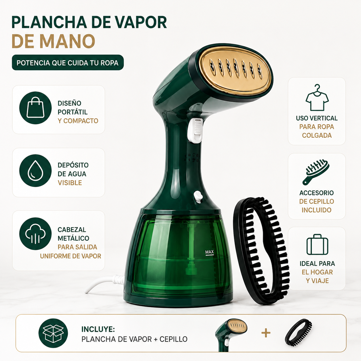💨 Plancha de Vapor Portátil – Ropa Sin Arrugas en Minutos ✨