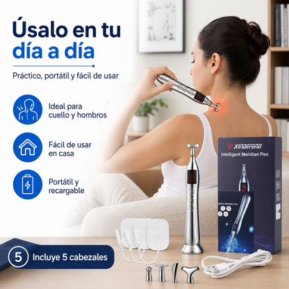 Lápiz de Acupuntura 5 Cabezales | Relajación y Estimulación en Minutos