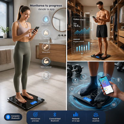 🔥 Báscula Inteligente Digital de Composición Corporal con Bluetooth ⚖️📱