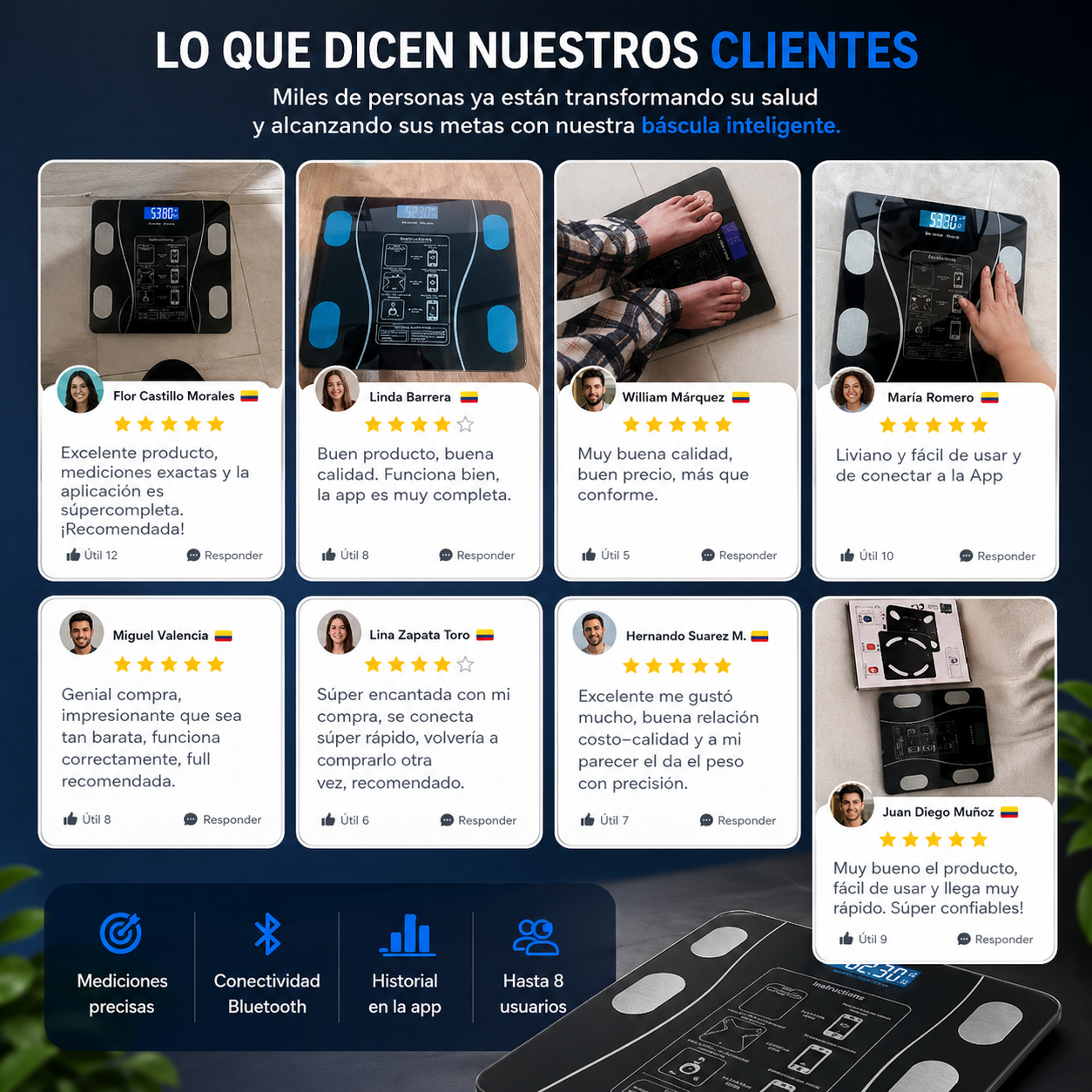 🔥 Báscula Inteligente Digital de Composición Corporal con Bluetooth ⚖️📱