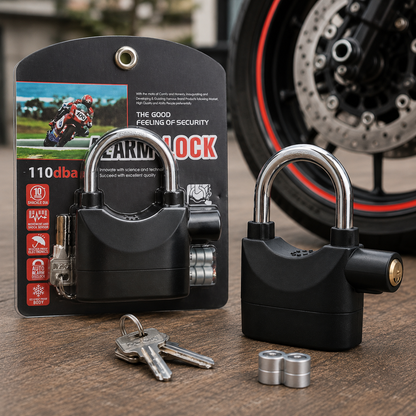 🚨 ¡No dejes que te roben! 🔒 🛡️ Candado antirrobo con alarma para tu bicicleta o moto 🚴🏍️