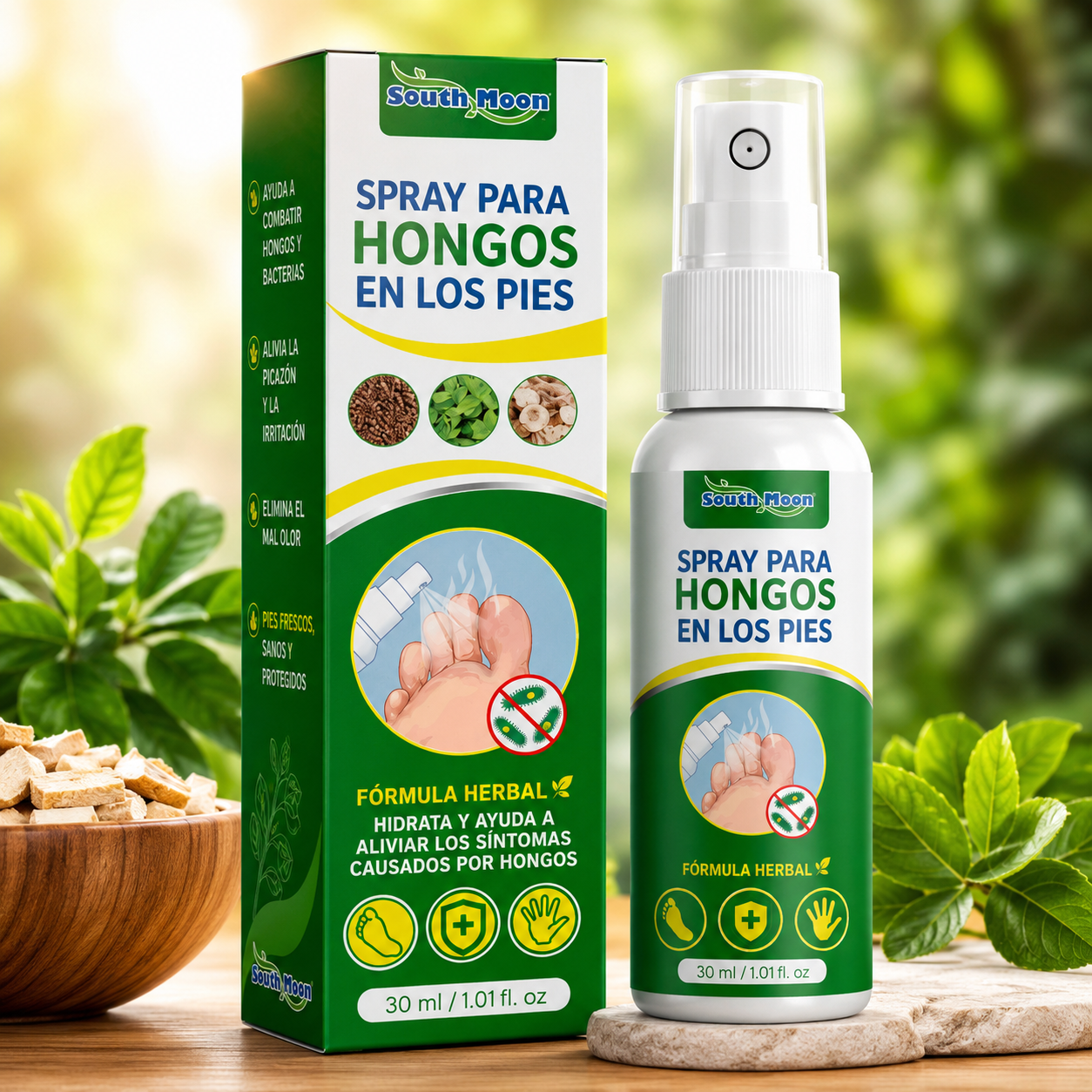 🦶 Spray para Hongos en los Pies Combate los hongos y disfruta pies frescos y cómodos. 💚